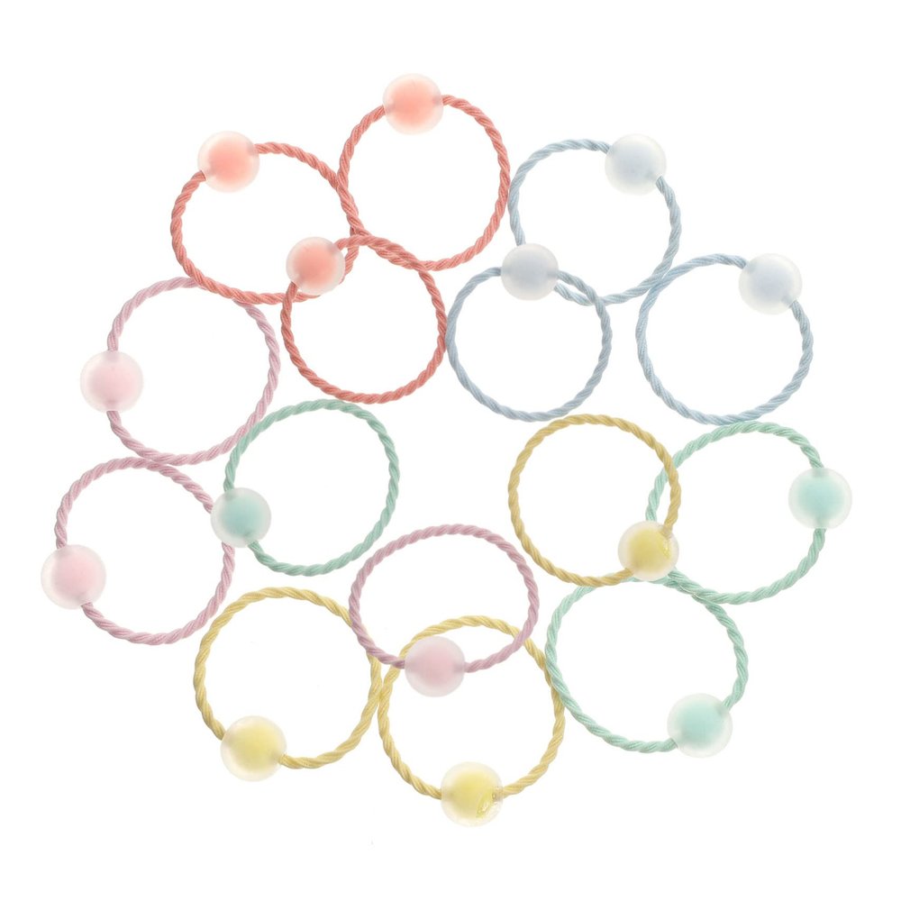 WOONEKY 20pcs Threaded Rubber Band Hair Ties for Women Girls Hair Ties Ponytail Wig Scrunchie Pack