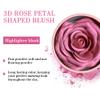 Pink Blusher, 3D Rose Makeup Flower Petal Blush for Cheeks, Natural Glowing Redness Long Lasting Buildable Color, Contouring and Brightening, Makeup Powder blusher as Festival Gifts(#03) view 4
