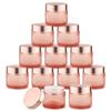 12 Pcs 60g/2oz Glass Cosmetic Jars Refillable Cream Bottle Containers Empty Sample Vials Jar with Rose Gold Lid for Eye Cream Lotion Ointments Lip Balm Scrub - Pink view 1