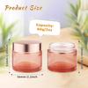 12 Pcs 60g/2oz Glass Cosmetic Jars Refillable Cream Bottle Containers Empty Sample Vials Jar with Rose Gold Lid for Eye Cream Lotion Ointments Lip Balm Scrub - Pink view 2