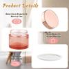 12 Pcs 60g/2oz Glass Cosmetic Jars Refillable Cream Bottle Containers Empty Sample Vials Jar with Rose Gold Lid for Eye Cream Lotion Ointments Lip Balm Scrub - Pink view 3
