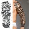 20 Sheets Maori Flower Full Arm Sleeve Temporary Tattoos For Women Adults Thigh, Half Arm Sleeve Tattoos For Men Prayer Rose Peony Florals Eagle Wolf Angel Wings, Black Halloween Fake Tattoo Stickers view 3