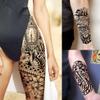 20 Sheets Maori Flower Full Arm Sleeve Temporary Tattoos For Women Adults Thigh, Half Arm Sleeve Tattoos For Men Prayer Rose Peony Florals Eagle Wolf Angel Wings, Black Halloween Fake Tattoo Stickers view 4