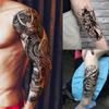 20 Sheets Tiger Lion Flower Full Arm Temporary Tattoos For Men Adults Thigh, Half Arm Sleeve Tattoos For Women Dragon Skull Skeleton Maori Gangster, Temp Bulk Black Halloween Fake Tattoo Stickers view 2