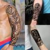 20 Sheets Tiger Lion Flower Full Arm Temporary Tattoos For Men Adults Thigh, Half Arm Sleeve Tattoos For Women Dragon Skull Skeleton Maori Gangster, Temp Bulk Black Halloween Fake Tattoo Stickers view 4