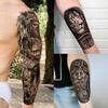 20 Sheets Zeus God Full Arm Temporary Tattoos For Women Adults Thigh, Half Arm Sleeve Tattoos For Men Skull Skeleton Lion Wolf Maori Warrior, 3D Temp Bulk Black Letter Halloween Fake Tattoo Stickers view 2