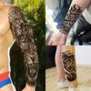 20 Sheets Zeus God Full Arm Temporary Tattoos For Women Adults Thigh, Half Arm Sleeve Tattoos For Men Skull Skeleton Lion Wolf Maori Warrior, 3D Temp Bulk Black Letter Halloween Fake Tattoo Stickers view 4