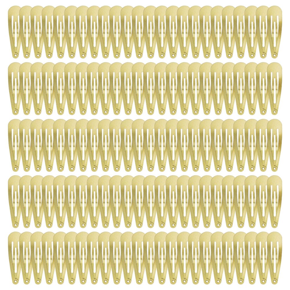 120 Pack Gold Metal Snap Hair Clips - Non-Slip Hairpins Barrettes for Women & Girls, Secure Braids, Updos, Buns - Durable & Lightweight (Plastic Storage Box Included)
