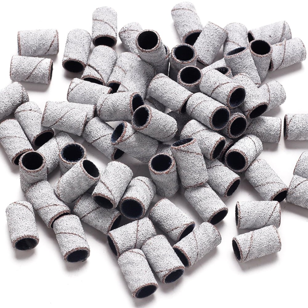 100x 80/120/180/240Grit Machine Drill Bits Sanding Bands Set for Drill File Acrylic Nails Gel Removing
