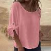 3/4 Sleeve Linen Shirts for Women Casual Baggy Gauze Chambray Peasant Tops Vacation Blouses Plus Size Summer Clothes for Women 2025 Cruise Resort Wear Travel Outfits view 2