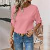 3/4 Sleeve Linen Shirts for Women Casual Baggy Gauze Chambray Peasant Tops Vacation Blouses Plus Size Summer Clothes for Women 2025 Cruise Resort Wear Travel Outfits view 4