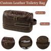 KOLOWKO Personalized Mens Toiletry Bag - Custom Engraved Travel Razor Bag for Groomsmen | Gifts for Men, Dad, Husband, Grandfather | Christmas, Birthday Present view 3