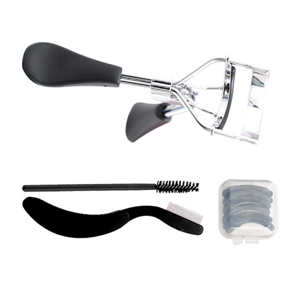 4Pcs Eyelash Curlers Kits Eyelash Comb Lash Separator Tool Brow Brush Lash Spoolie Silicone Refill Pads Eye Makeup Tools