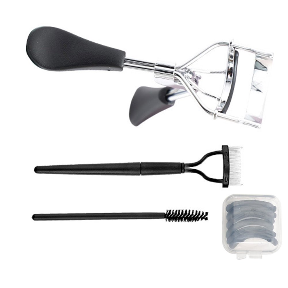 4Pcs Eyelash Curlers Kits Eyelash Comb Lash Separator Tool Brow Brush Lash Spoolie Silicone Refill Pads Eye Makeup Tools
