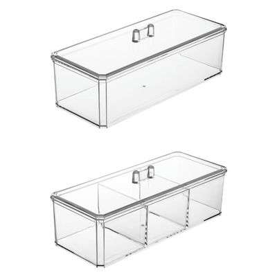2pcs Effective Makeup Organizers Drawer Stackable Cosmetic Organizers Drawers For Efficient Bathroom Storage