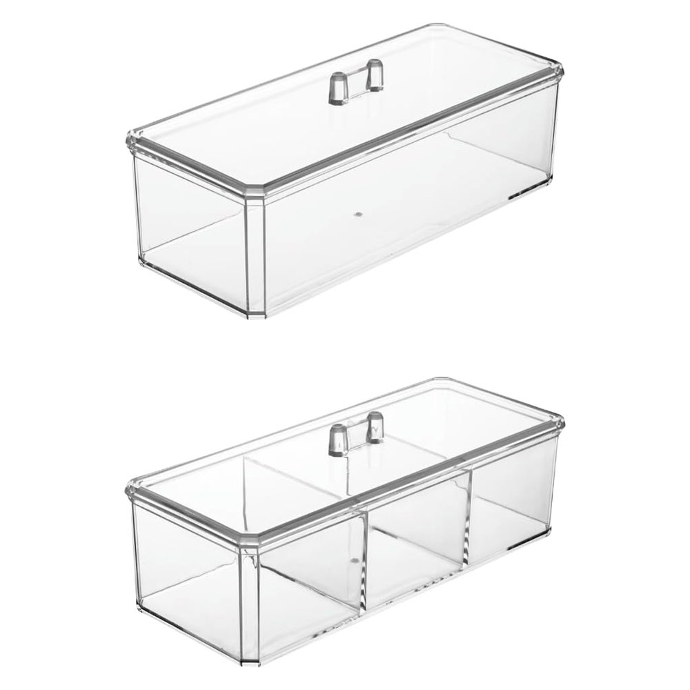 2pcs Effective Makeup Organizers Drawer Stackable Cosmetic Organizers Drawers For Efficient Bathroom Storage