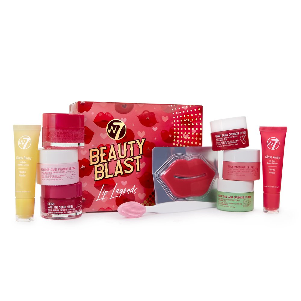 W7 Beauty Blast Lip Legends Sweet Dreams Lip Care Set - Lip Masks, Scrubs, Balms and More Exclusive W7 Sweet Dreams Flavors Included