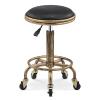 OLXPSKG Taburet Retro Rolling Salon Stool w/5 Wheels Height Adjustable 19.7-25.2 in Industrial Style Round 360 Swivel Chair for Home Office Massage Drafting Work Spa Salon Spa Drafting view 1