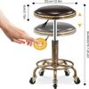 OLXPSKG Taburet Retro Rolling Salon Stool w/5 Wheels Height Adjustable 19.7-25.2 in Industrial Style Round 360 Swivel Chair for Home Office Massage Drafting Work Spa Salon Spa Drafting view 2