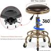 OLXPSKG Taburet Retro Rolling Salon Stool w/5 Wheels Height Adjustable 19.7-25.2 in Industrial Style Round 360 Swivel Chair for Home Office Massage Drafting Work Spa Salon Spa Drafting view 3