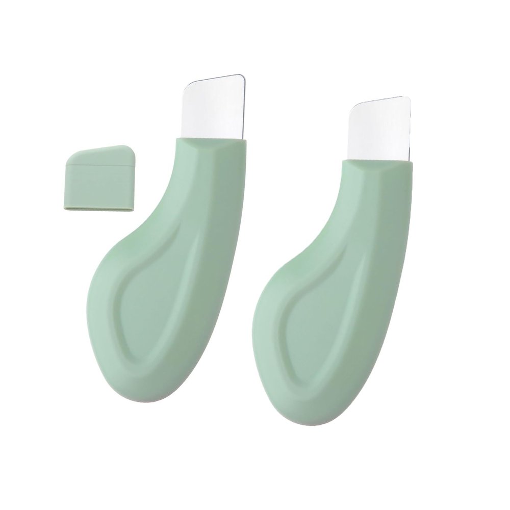 Silicone Blackhead Remover Tool, Skin Face Spatula Nose Scraper Deep Clean Master Pore Extractor Mild and Safe Skin Scrubber for Men Women (2*Green)