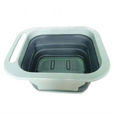 Folding Foot Soak Bucket Foldable Water Container Home Spa Foot Bath Soaking Tub with Massaging Roller Tub Massage Bath Foot Bath Barrel for Camping, Washing, Fishing (Blue)