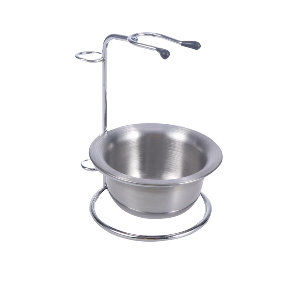 BESPORTBLE Shaving Brush Stand Bowl Holder for Organized Shaving Accessories Fit for Brushes and Elegant Silver Design