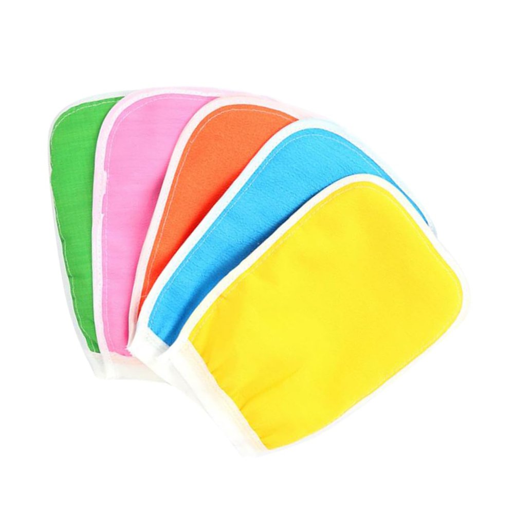 BATHVEVE 5pcs Exfoliating Gloves for Body Scrub and Deep Cleansing Textured Mitts for Bathing Shower Spa Use Unisex Exfoliator Mixed Colors