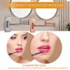 BINGOHM 8" Wall Mounted Makeup Mirror with Magnification,Two-Sided Swivel Bathroom Mirror,360 Swivel Extendable Cosmetic Shaving Mirror Magnification Mirror,10X,Chrome view 2