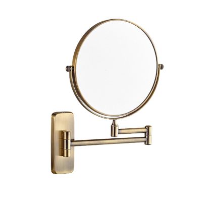BINGOHM 8" Wall Mounted Makeup Mirror with Magnification,Two-Sided Swivel Bathroom Mirror,360 Swivel Extendable Cosmetic Shaving Mirror Magnification Mirror,3X,Antique Steel