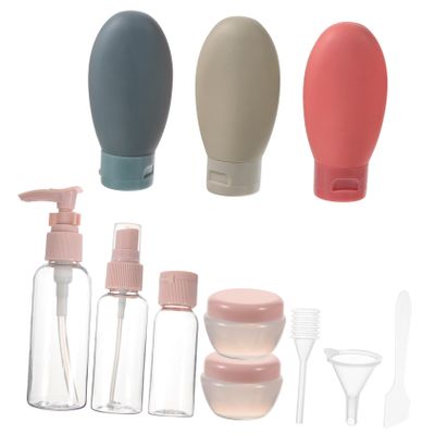 EUVAROMEX Travel Makeup Bottle Set Refillable Empty Bottles for Lotion Toner Shampoo Portable Travel Containers with Labels for Cosmetics and Toiletries &/2885