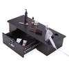 Classic Wall Mounted Styling Station with Drawer and Tool Holes, Vanity Table, Dressing Table, Equipment for Barber Beauty Spa Salon Shops, Black view 2