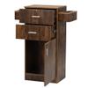 Locking Beauty Salon Station, Hair Styling Barber Station, Spa Salon Equipment with Small Cabinet, Pull Out Drawers, Dryer Holders, Rustic Brown view 1