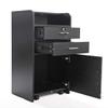 Salon Styling Station with 2 Drawers, 2 Hair Dryer Holders and 1 Cabinet, Black view 4