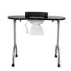 Portable Foldable Manicure Table Nail Table Desk with Electric Dust Collector, 4 Lockable Wheels, Carry Bag, Black view 1