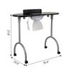 Portable Foldable Manicure Table Nail Table Desk with Electric Dust Collector, 4 Lockable Wheels, Carry Bag, Black view 2