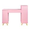 Vanity Desk with Drawer and Storage Cabinets Manicure Table with Wrist Rest Cushion for Spa Beauty Salon Bedroom Pink CL593 view 4