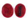 Hair Bun, Realistic Bun Hairpiece with Mini Claw Clip Effortless Womens Styling,for Daily Wear(Red) view 2