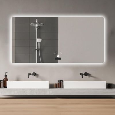 48x32in Frameless Bathroom Mirror with Light, LED Backlit Mirror, tri Color dimming, Anti Fog Function, Waterproof, Smart Sensor