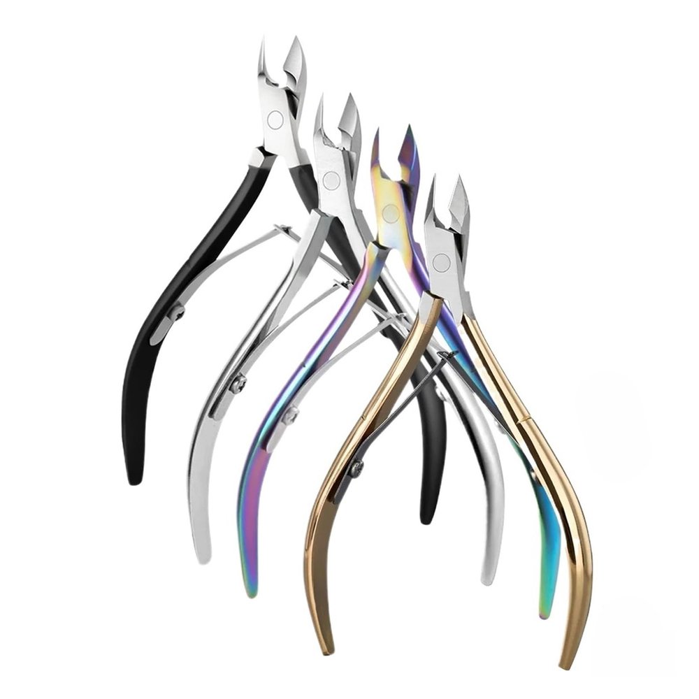 LZYXFP 1Pcs Stainless Steel Nail Art Cuticle Scissors Gold/Silver/Colorful Clipper Dead Skin Remover Manicure Pedicure(TR023-4)