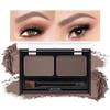 Light Dark Brown Eye Brow Powder Kit for Women, Medium Coffee Eyebrow Powder Palette with Brush,Brow Color Filler Get Full Defined Natural Brows, Highlight Contour sombra para cejas, Vegan view 1
