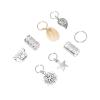 100 Pieces Dreadlocks Hair Rings Hollow Leaves Snowflake Shells Alloy Hair Braiding Jewellery Bobbins view 3