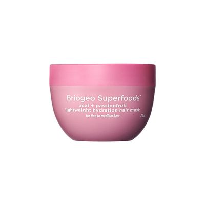 Briogeo Superfoods Acai + Passionfruit Lightweight Hydration Hair Mask  Deep Conditioner for Fine Hair, Boosts Shine & Softness, Weightless Moisture, Vegan & Cruelty-Free, 2 oz