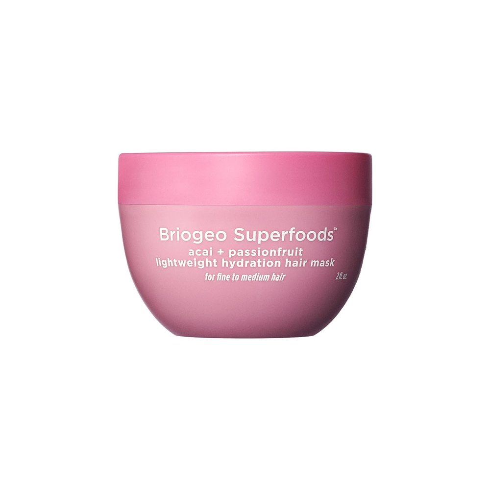 Briogeo Superfoods Acai + Passionfruit Lightweight Hydration Hair Mask Deep Conditioner for Fine Hair, Boosts Shine & Softness, Weightless Moisture, Vegan & Cruelty-Free, 2 oz