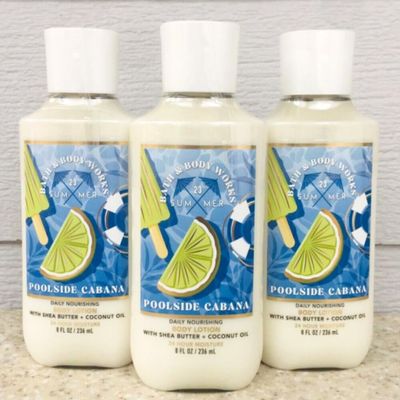 3 POOLSIDE CABANA Bath & Body Super Smooth Body Lotion 8 OZ
