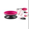 Electric Makeup Brush Cleaner Bowl, USB Powered, One-Touch Sensor, Silicone Bowl, Black and Pink view 1