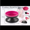 Electric Makeup Brush Cleaner Bowl, USB Powered, One-Touch Sensor, Silicone Bowl, Black and Pink view 2