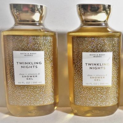 2 TWINKLING NIGHTS Aloe + Vit E Shower Gel 10 oz bath Body Wash Shower Gel 10 oz