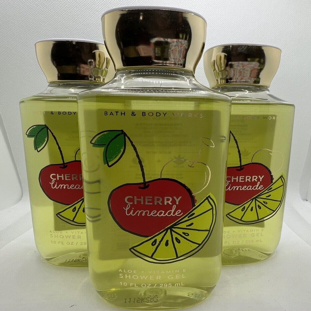 3 Cherry Limeade Hair Face bath & Body Wash Shower Gel 10 oz