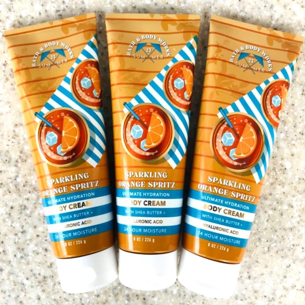 3 SPARKLING ORANGE SPRITZ Ultimate Hydration bath & Body Cream 8 oz